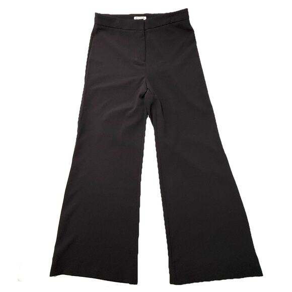 Nanette Lepore Womens Wide Leg Pants Crepe Black Sz 12 Work Office Nice Business - Picture 1 of 10